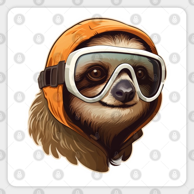 Sloth Wearing Ski Goggles Sticker by VelvetRoom